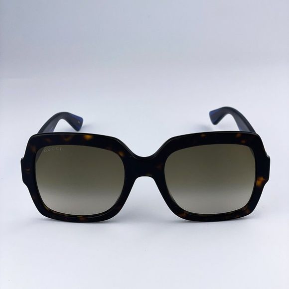 ? Gucci GG0036SN 004 Sunglasses Havana Blue Brown Gradient Square Women main image 4
